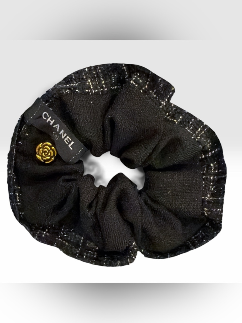 Handmade upcyled Scrunchie Chanel fabric